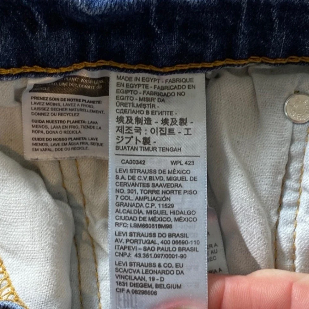 Levi's 514 Straight Fit Jeans Mens 34x32 Blue Distressed Denim‎ Western